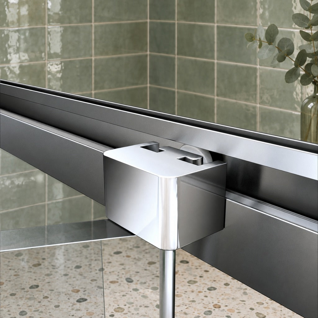 Cabine de douche pliante en U avec 2 parois latérales – en situation dans une salle de bain