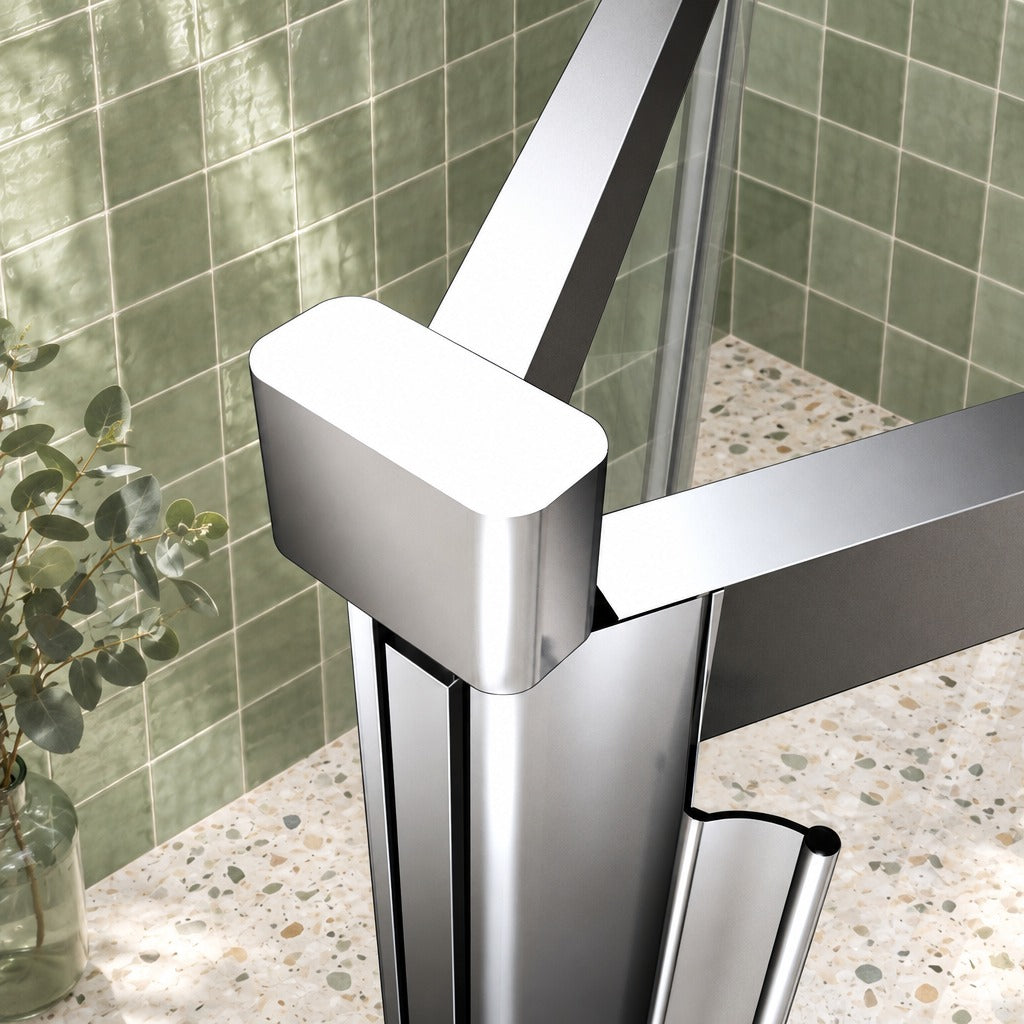 Cabine de douche pliante en U avec 2 parois latérales – en situation dans une salle de bain
