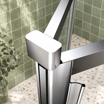 Cabine de douche pliante en U avec 2 parois latérales – en situation dans une salle de bain