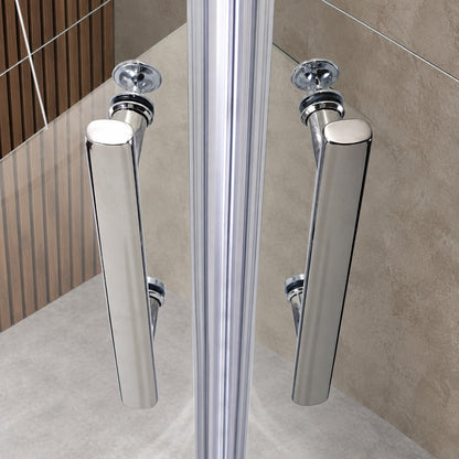 Cabine de douche coulissante quart de cercle – en situation dans une salle de bain