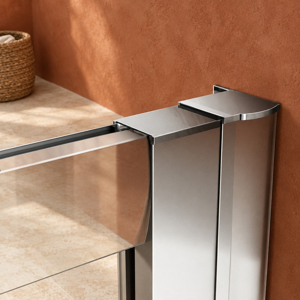 Cabine de douche coulissante quart de cercle – en situation dans une salle de bain