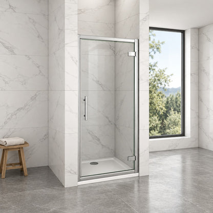 Porte de douche pivotante – en situation dans une salle de bain