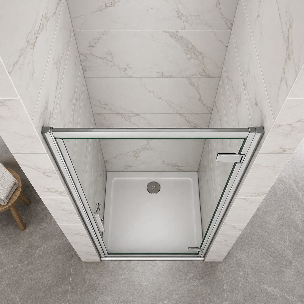 Porte de douche pivotante – en situation dans une salle de bain