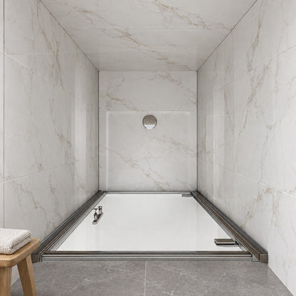 Porte de douche pivotante – en situation dans une salle de bain