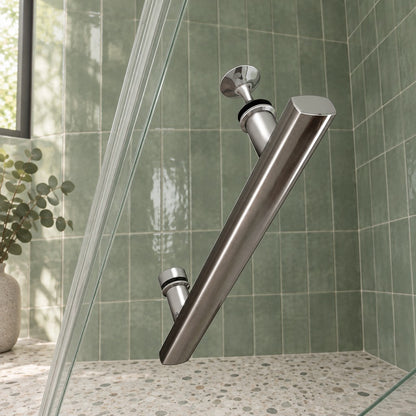 Cabine de douche pivotante accès d'angle – en situation dans une salle de bain