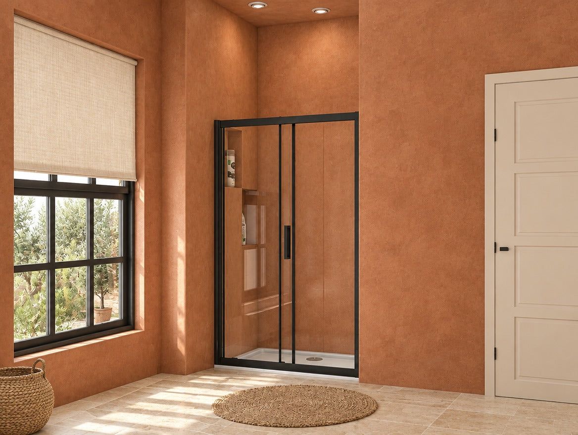 Porte de douche coulissante – en situation dans une salle de bain