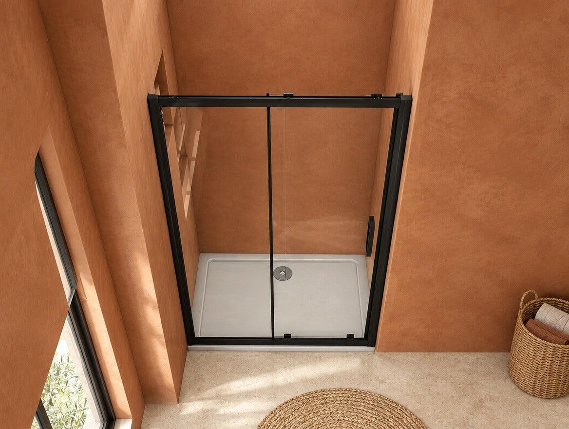 Porte de douche coulissante – en situation dans une salle de bain