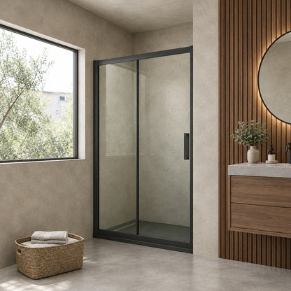Porte de douche coulissante – en situation dans une salle de bain