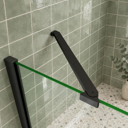 Porte de douche pivotante pour niche – en situation dans une salle de bain