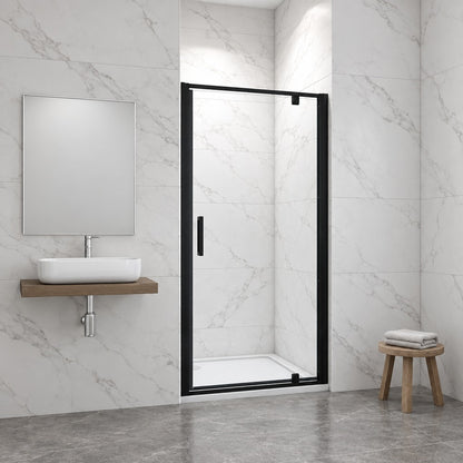 Porte de douche pivotante pour niche – en situation dans une salle de bain