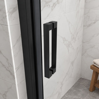 Porte de douche pivotante pour niche – en situation dans une salle de bain