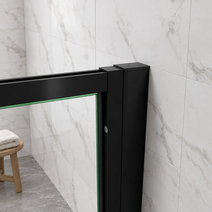 Porte de douche pivotante pour niche – en situation dans une salle de bain