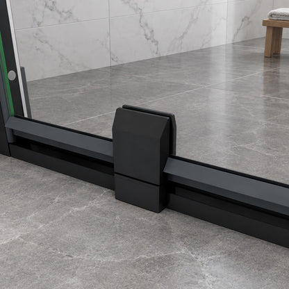 Porte de douche pivotante pour niche – en situation dans une salle de bain