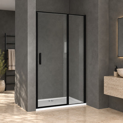 Porte de douche pivotante pour niche – en situation dans une salle de bain