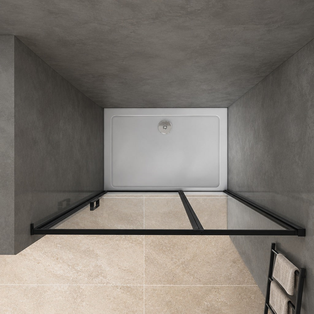 Porte de douche pivotante pour niche – en situation dans une salle de bain