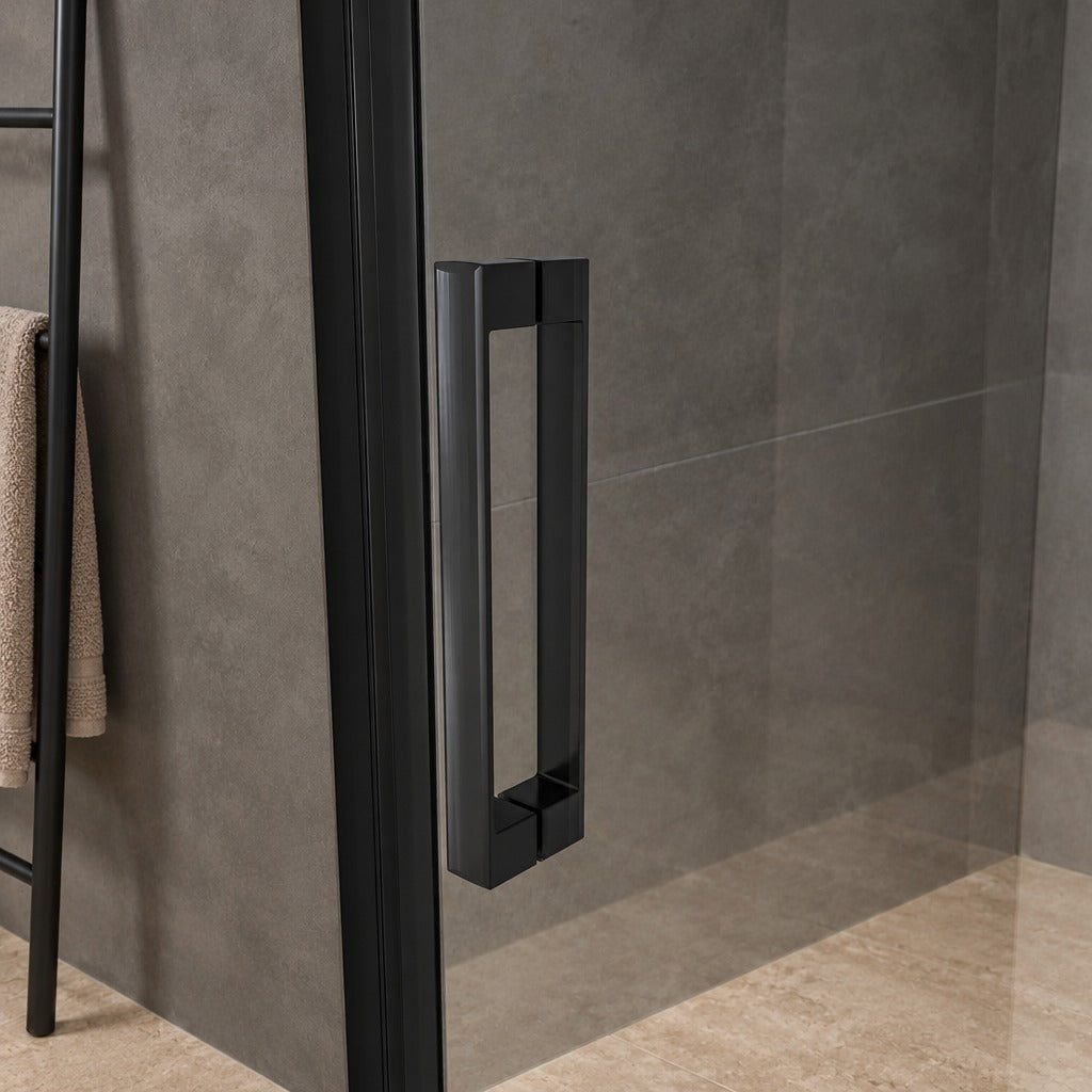 Porte de douche pivotante pour niche – en situation dans une salle de bain
