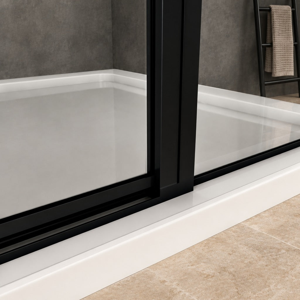 Porte de douche pivotante pour niche – en situation dans une salle de bain