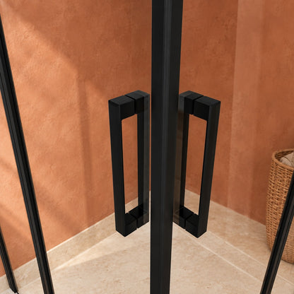 Cabine de douche pivotante accès d'angle – en situation dans une salle de bain