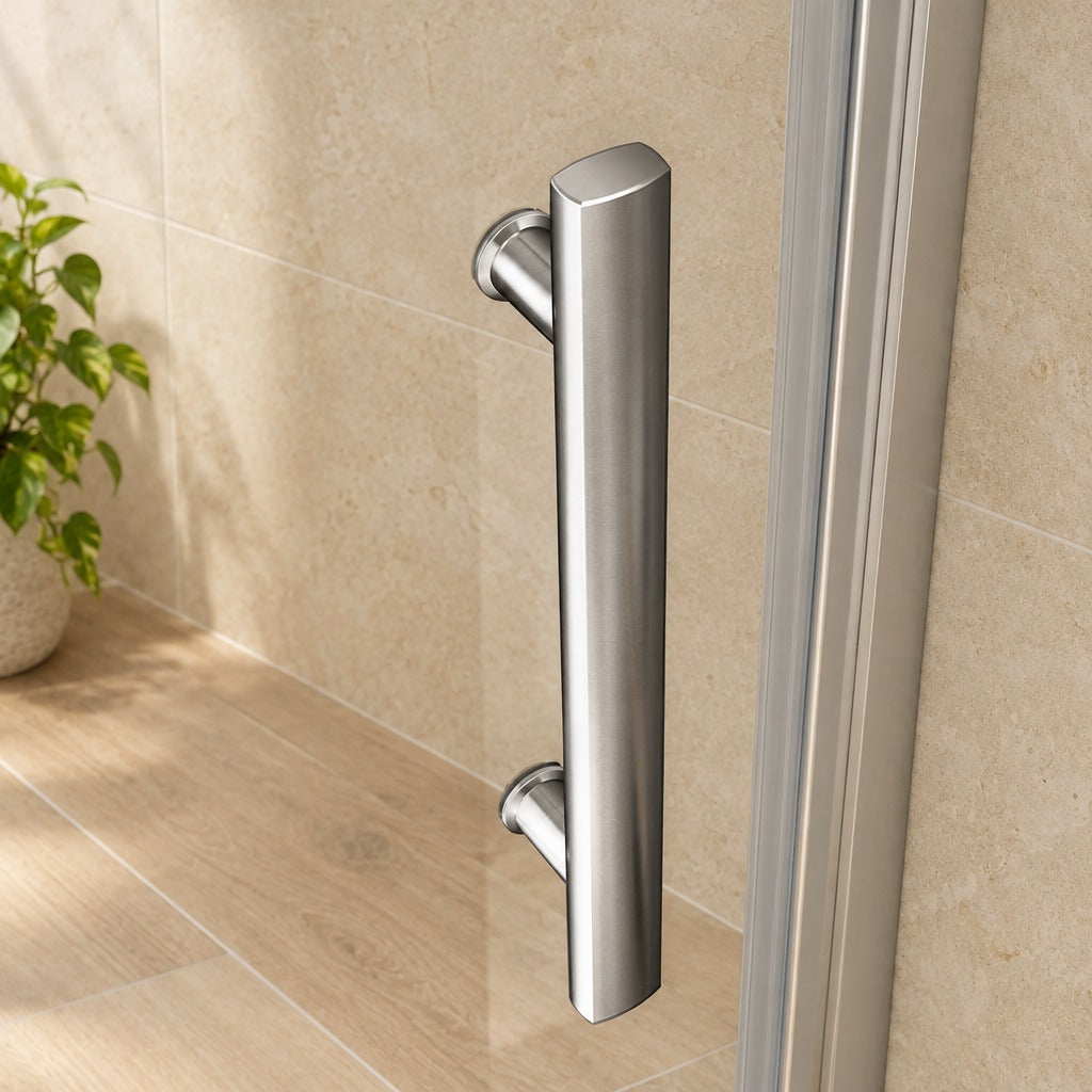 Porte de douche pivotante pour niche – en situation dans une salle de bain