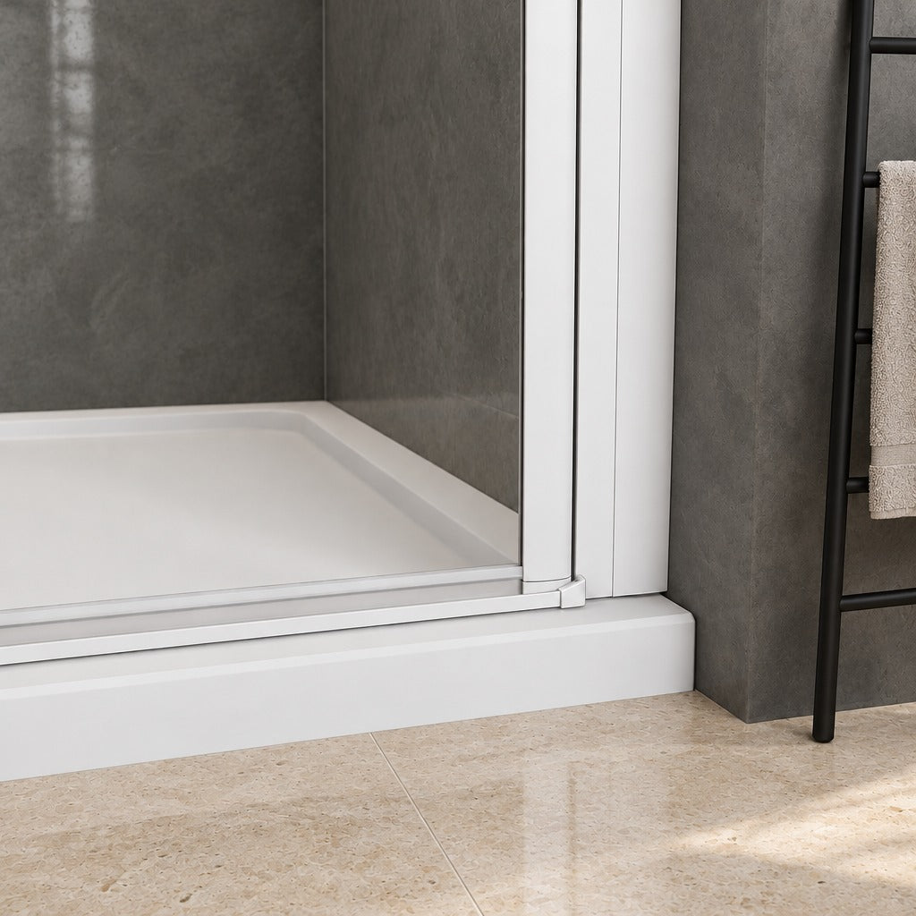 Porte de douche pivotante pour niche – en situation dans une salle de bain