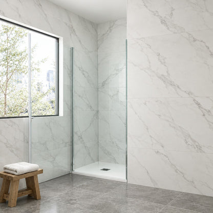 Porte de douche pivotante pour niche – en situation dans une salle de bain