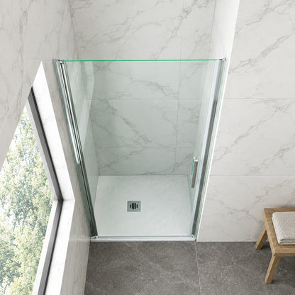 Porte de douche pivotante pour niche – en situation dans une salle de bain