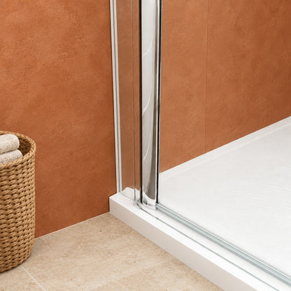 Porte de douche pivotante pour niche – en situation dans une salle de bain