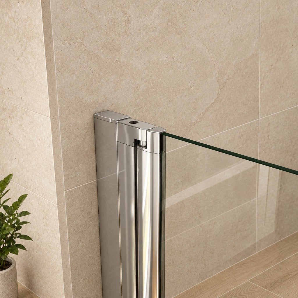Cabine de douche pivotante accès d'angle – en situation dans une salle de bain