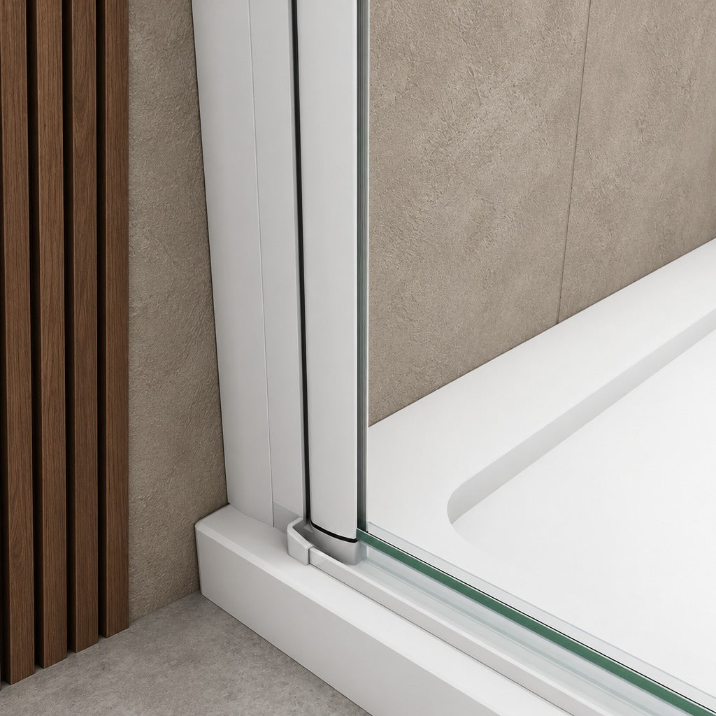 Porte de douche battante pour niche – en situation dans une salle de bain