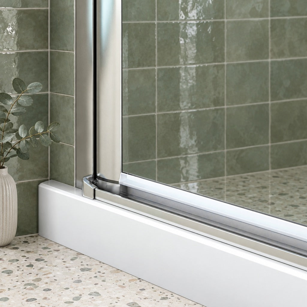 Porte de douche pivotante pour niche – en situation dans une salle de bain