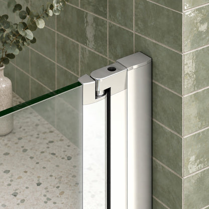 Porte de douche pivotante pour niche – en situation dans une salle de bain