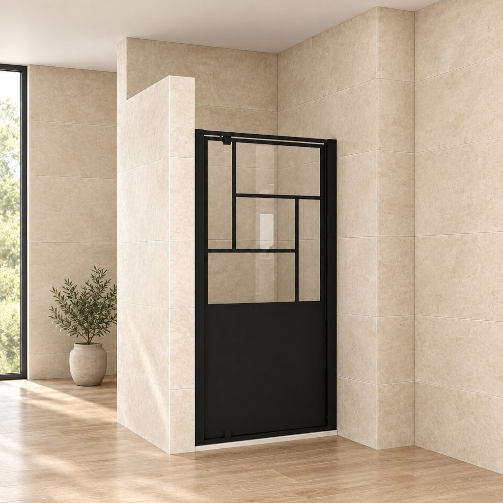 Porte de douche pliante – en situation dans une salle de bain