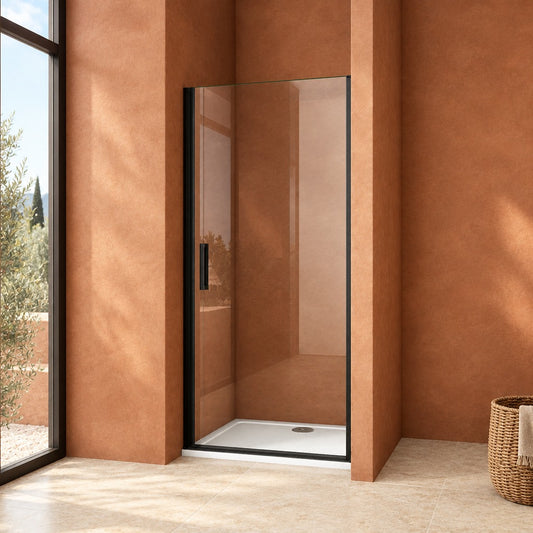 Porte de douche pivotante pour niche – en situation dans une salle de bain