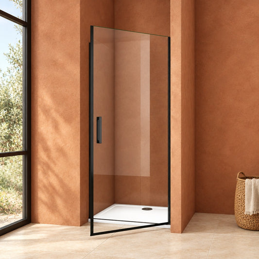 Porte de douche pivotante pour niche – en situation dans une salle de bain