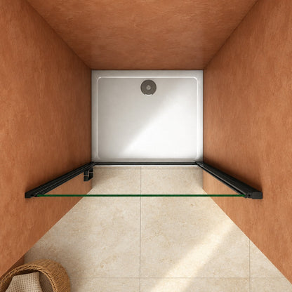 Porte de douche pivotante pour niche – en situation dans une salle de bain