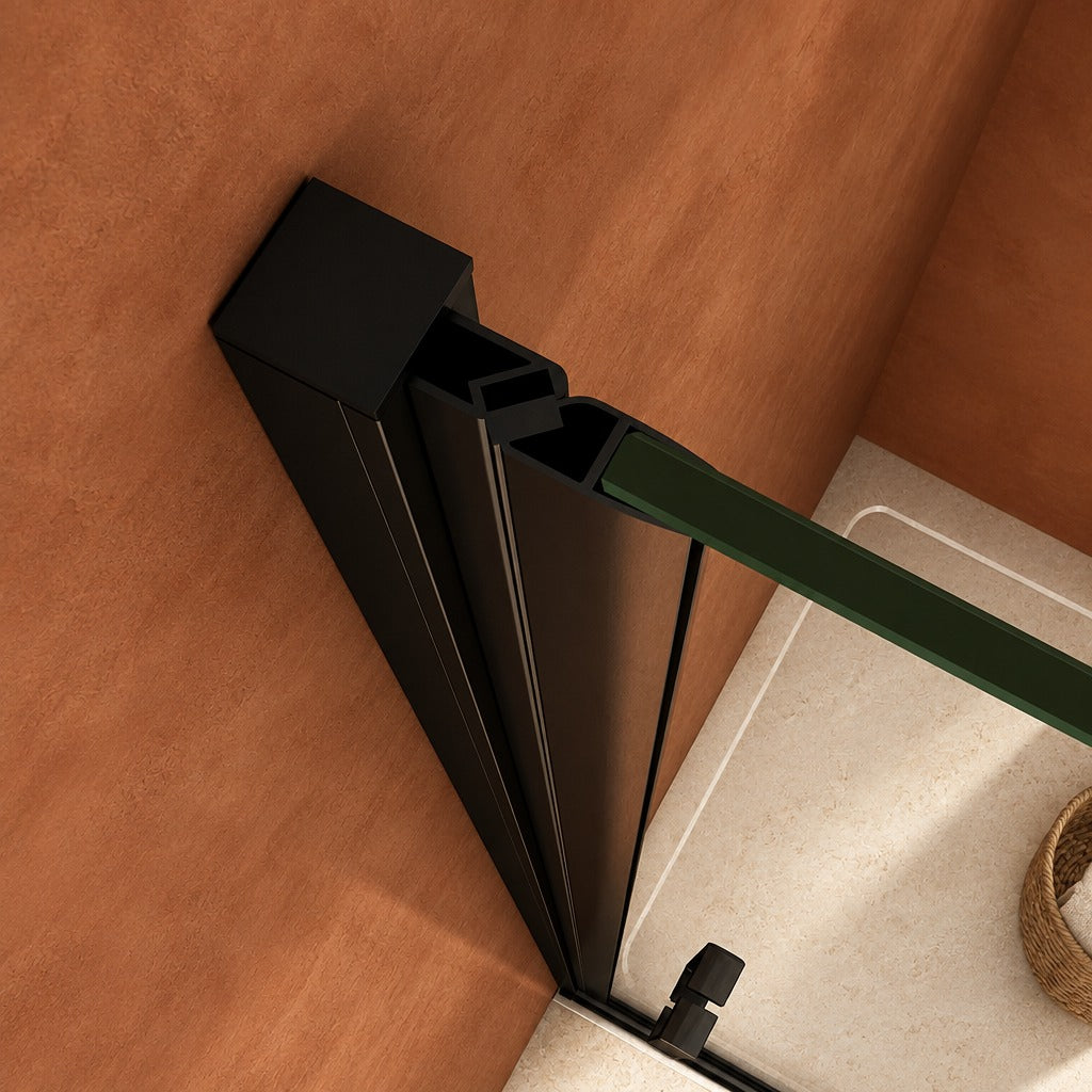 Porte de douche pivotante pour niche – en situation dans une salle de bain