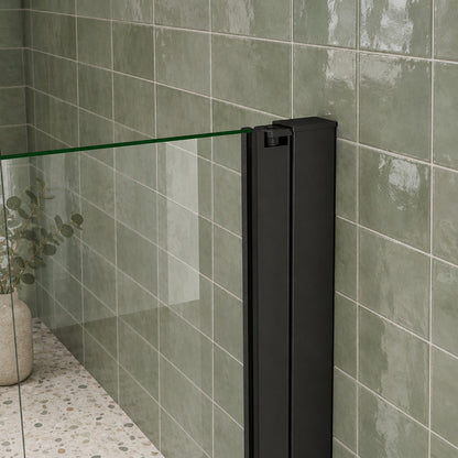 Cabine de douche pivotante accès d'angle – en situation dans une salle de bain
