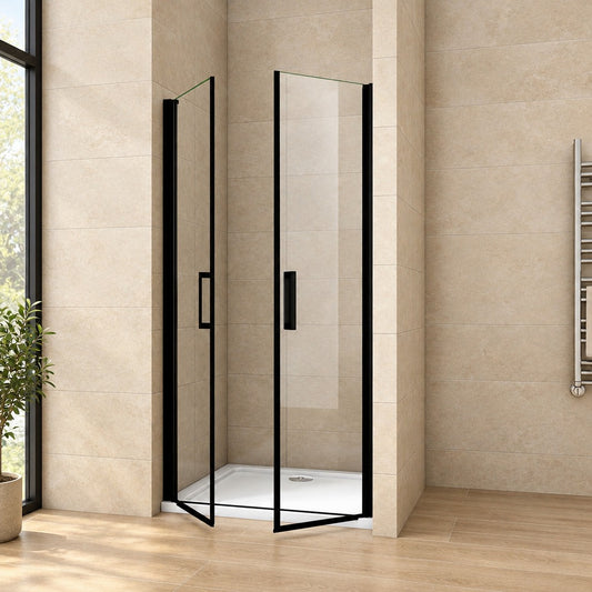 Porte de douche pivotante pour niche – en situation dans une salle de bain