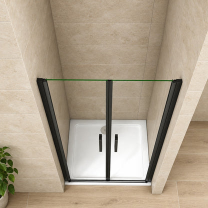 Porte de douche pivotante pour niche – en situation dans une salle de bain