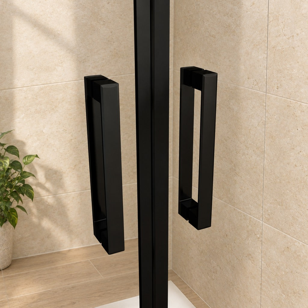 Porte de douche pivotante pour niche – en situation dans une salle de bain