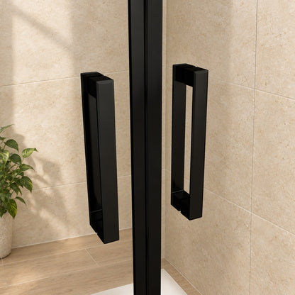 Porte de douche pivotante pour niche – en situation dans une salle de bain