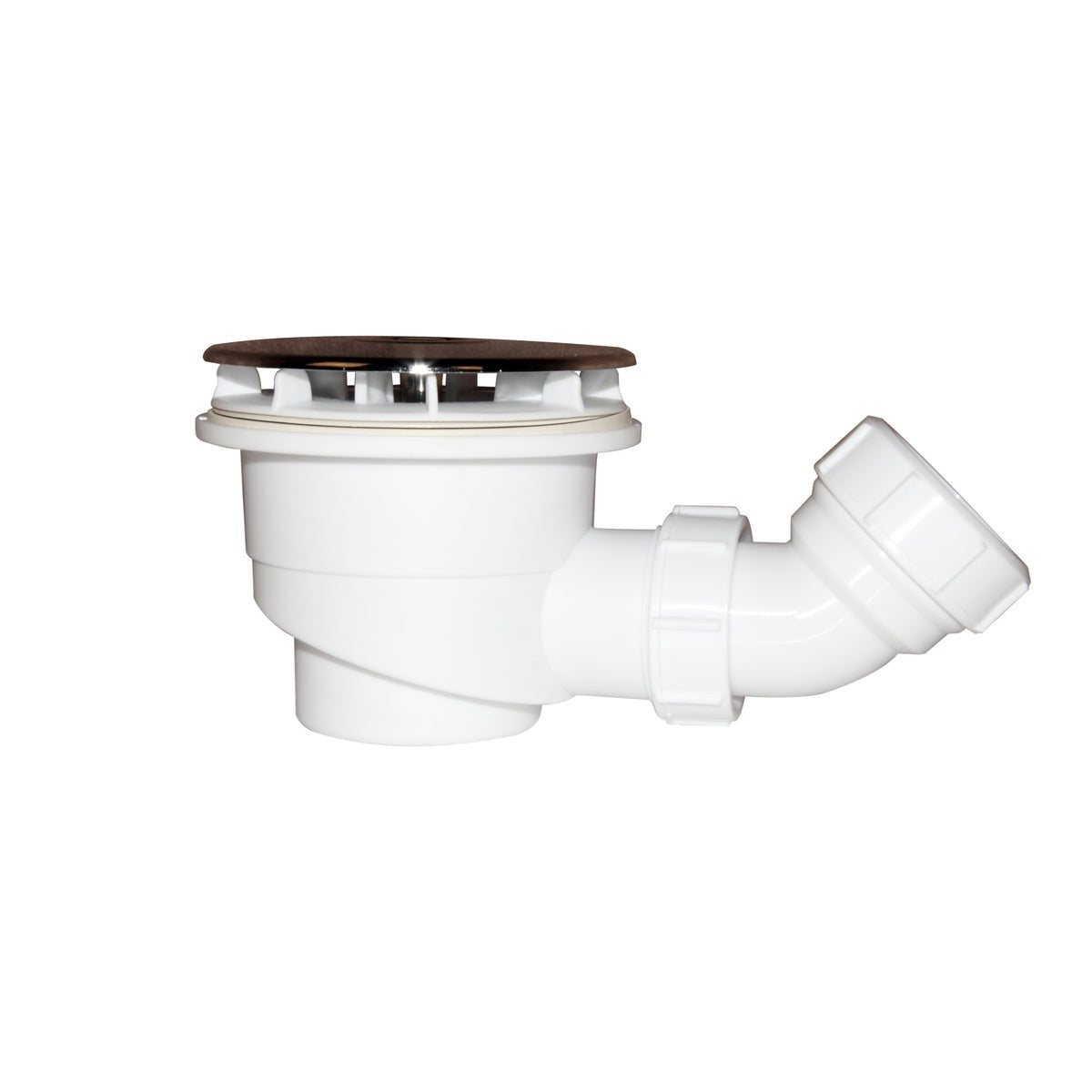 Bonde de receveur Ø 90 mm extra-plate chromée avec siphon flexible 90 – schéma et dimensions