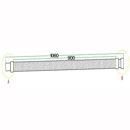 Bonde de receveur Ø 90 mm extra-plate chromée avec siphon flexible 90 – schéma et dimensions