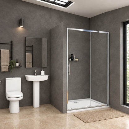 Porte de douche coulissante pour niche – en situation dans une salle de bain