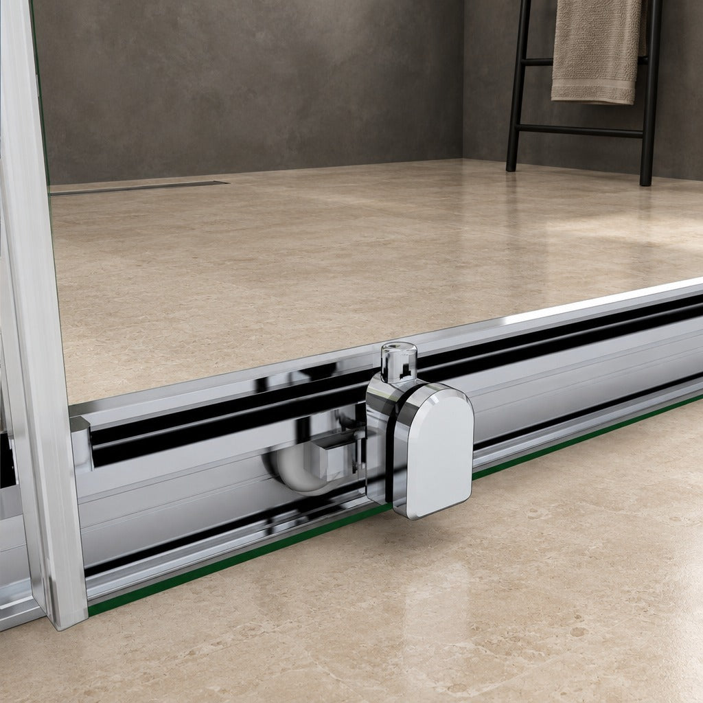Porte de douche coulissante pour niche – en situation dans une salle de bain