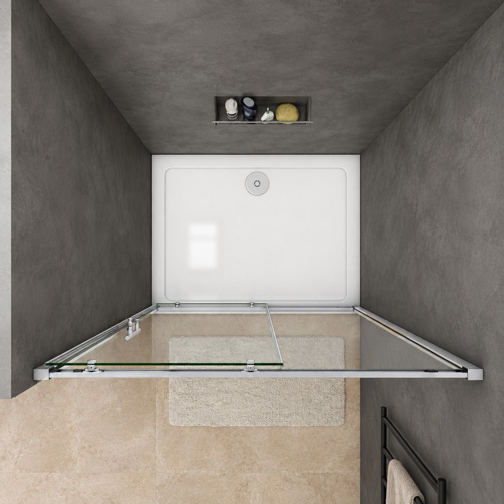 Porte de douche coulissante pour niche – en situation dans une salle de bain