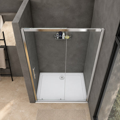 Porte de douche coulissante pour niche – en situation dans une salle de bain