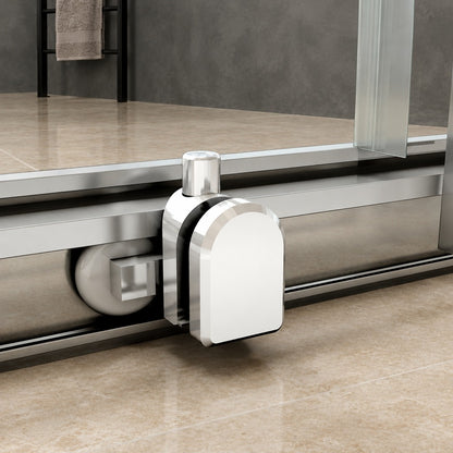 Cabine de douche coulissante accès d'angle – en situation dans une salle de bain