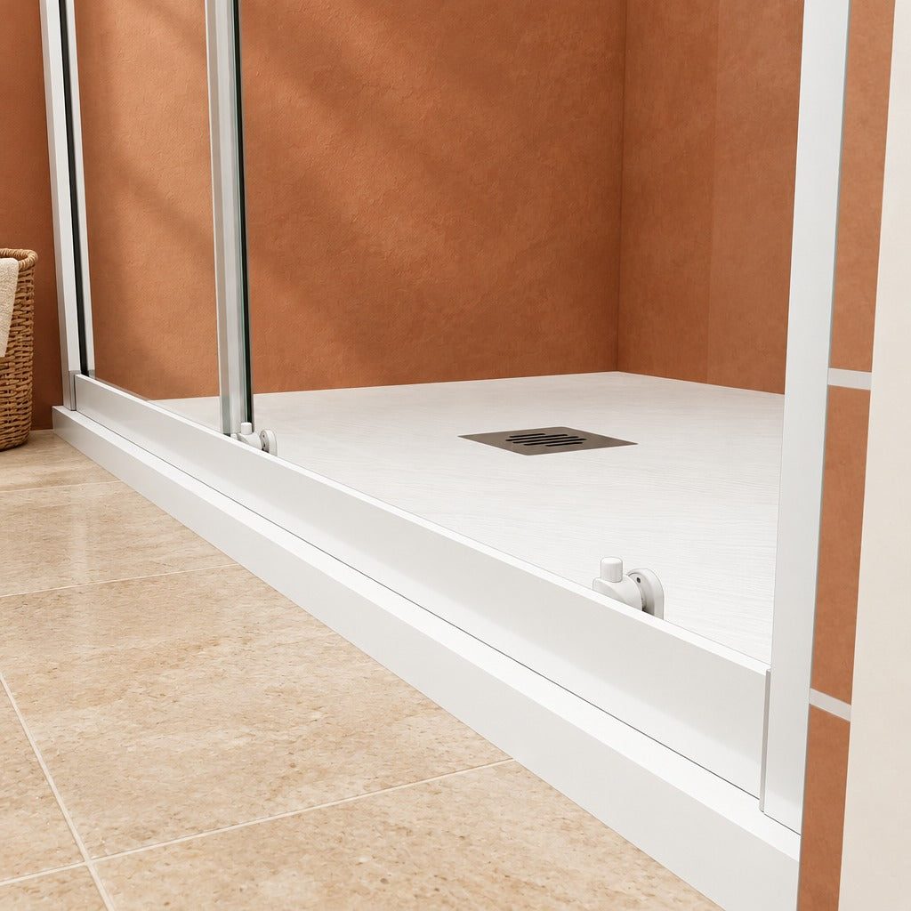 Porte de douche coulissante pour niche – en situation dans une salle de bain