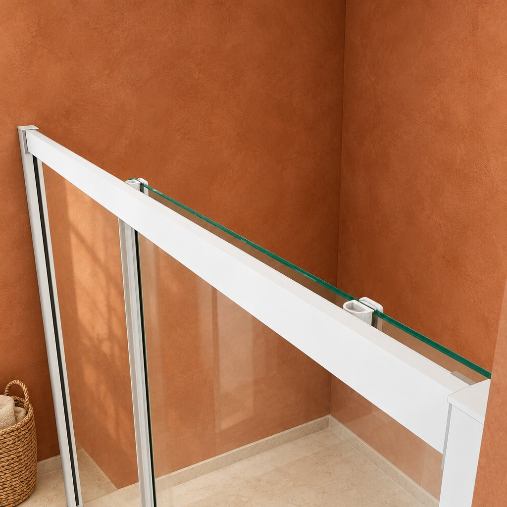 Porte de douche coulissante pour niche – en situation dans une salle de bain